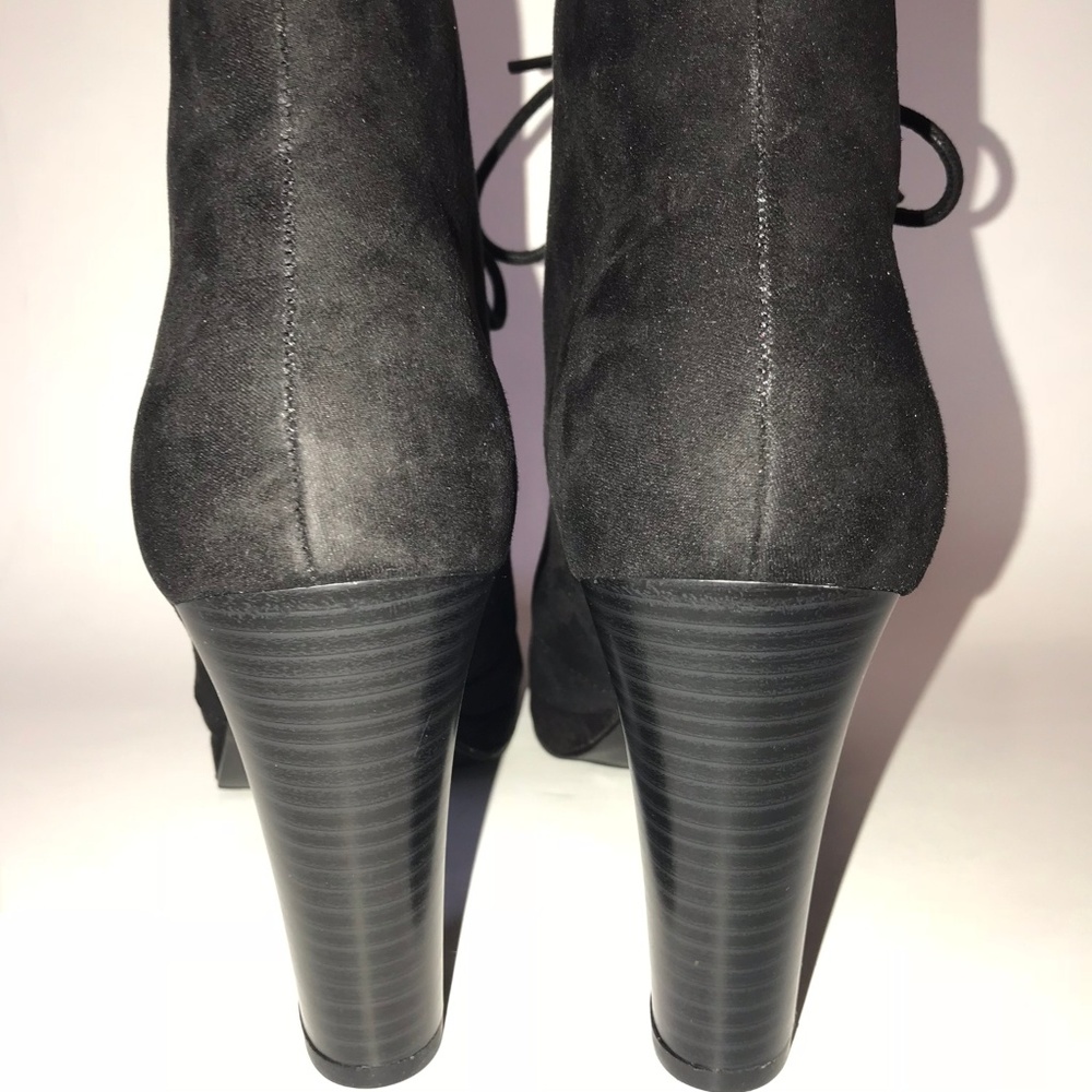 NWB A.N.A. Frosty Black Lace Up Ankle Booties - Picture 4 of 8